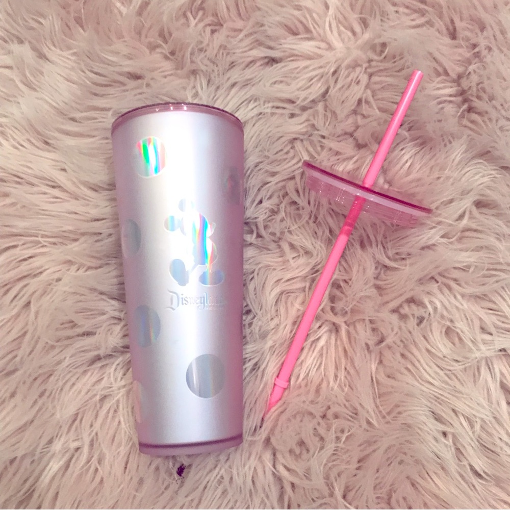 Exclusive Disneyland Piglet Pink Holographic Polka Dot Starbucks Tumbler